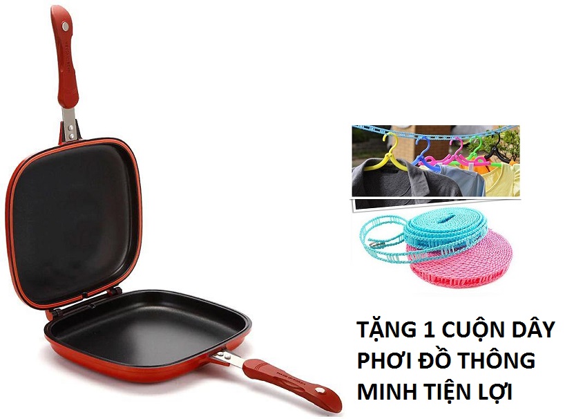 [HCM][ TẶNG 1 CUỘN DÂY PHƠI ĐỒ ] Chảo chống dính hai mặt đa năng Chảo nấu thức ăn chống dính Chảo rán chiên thức ăn tiện dụng cho nhà bếp
