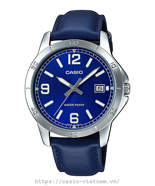 Đồng hồ nam Casio MTP-V004L-2BUDF Dây da xanh dương cao cấp