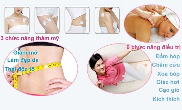 Máy massage trị liệu xung điện 8 miếng dán đa chức năng