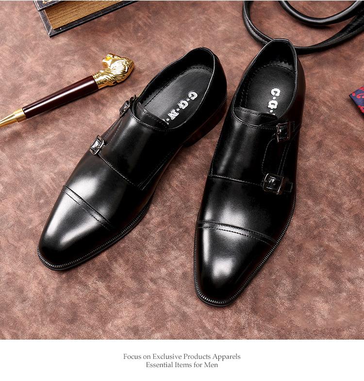 Giày Tây Nam Monk Strap Màu Đen Thanh Lich AeShin - Q29