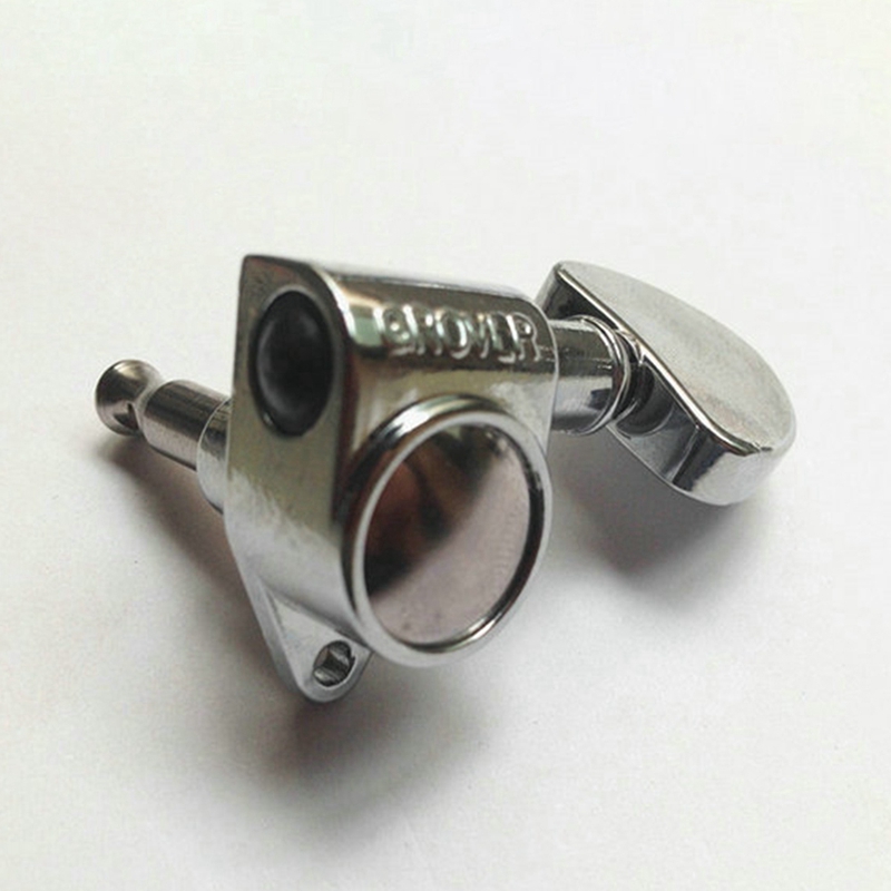 1Set Guitar String Knob Grover String Winder Keys Tuners Machine Heads Fully Enclosed Silver