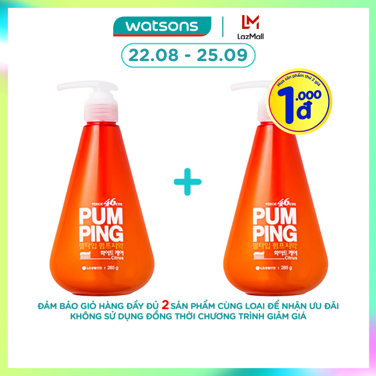 [1000đ SẢN PHẨM THỨ 2] Kem Đánh Răng Perioe Pumping Citrus Hương Cam 285g