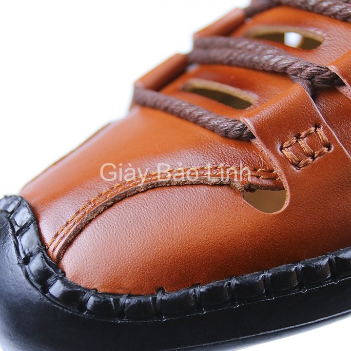 Giày Rọ Nam Bảo Linh - Lỗ Thoáng ( Rọ Nam Da Bò Đế Khâu Mềm Mã SD01)
