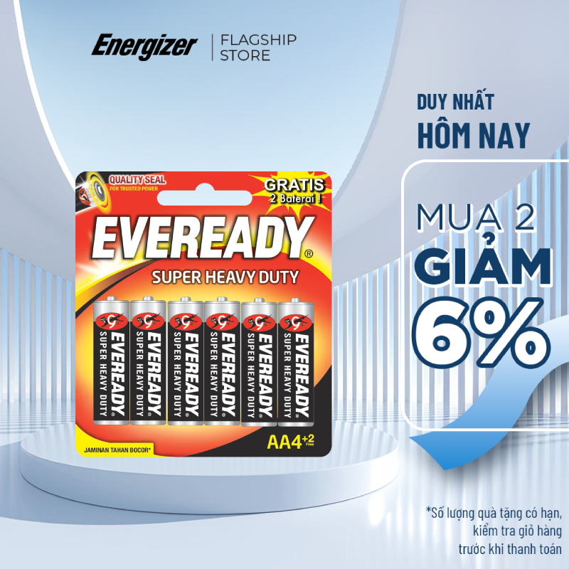 PIN EVEREADY SUPER H.DUTY 1215 BP4+2 AA