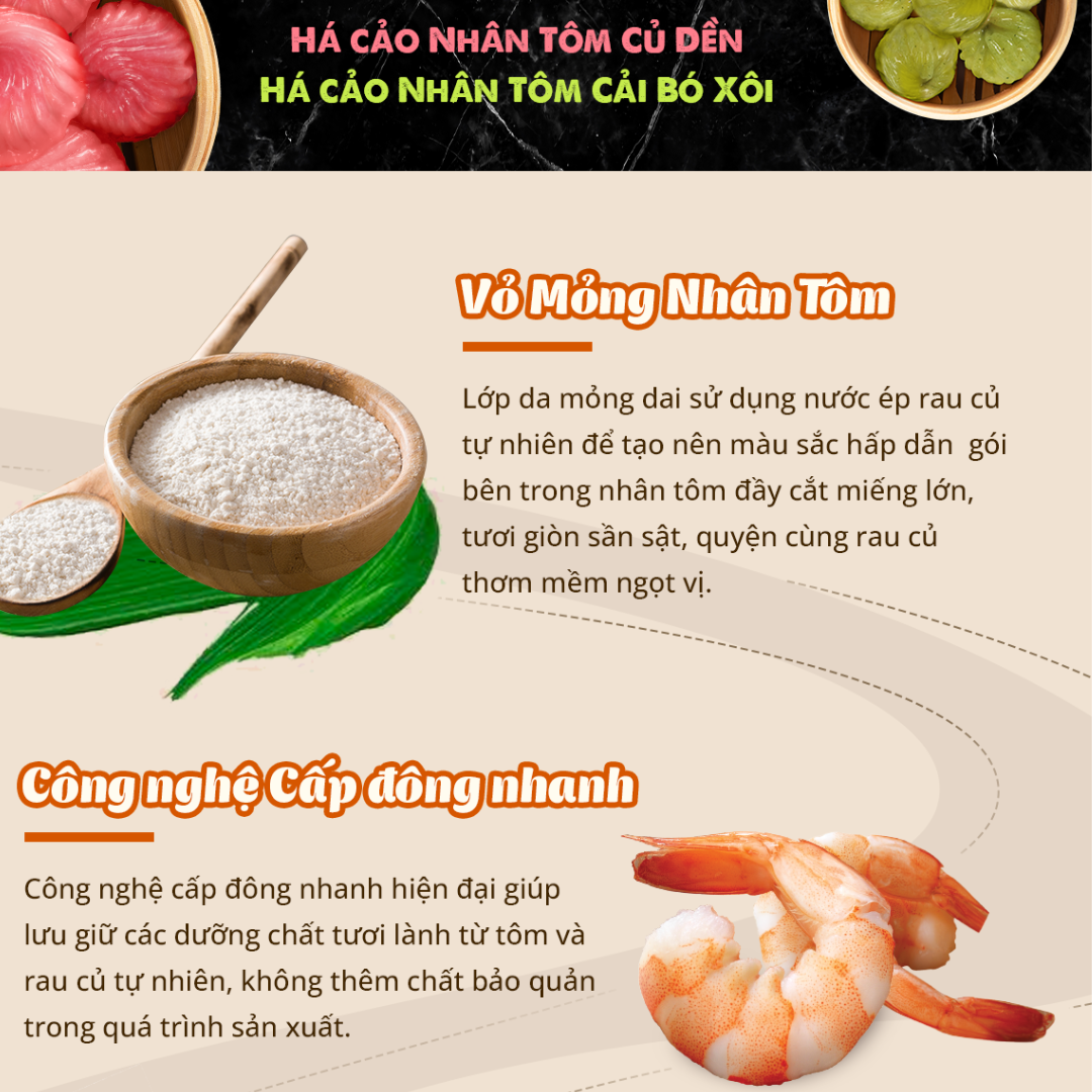 [HCM-HN] Há Cảo Cầu Tre nhân Tôm Củ Dền 300g