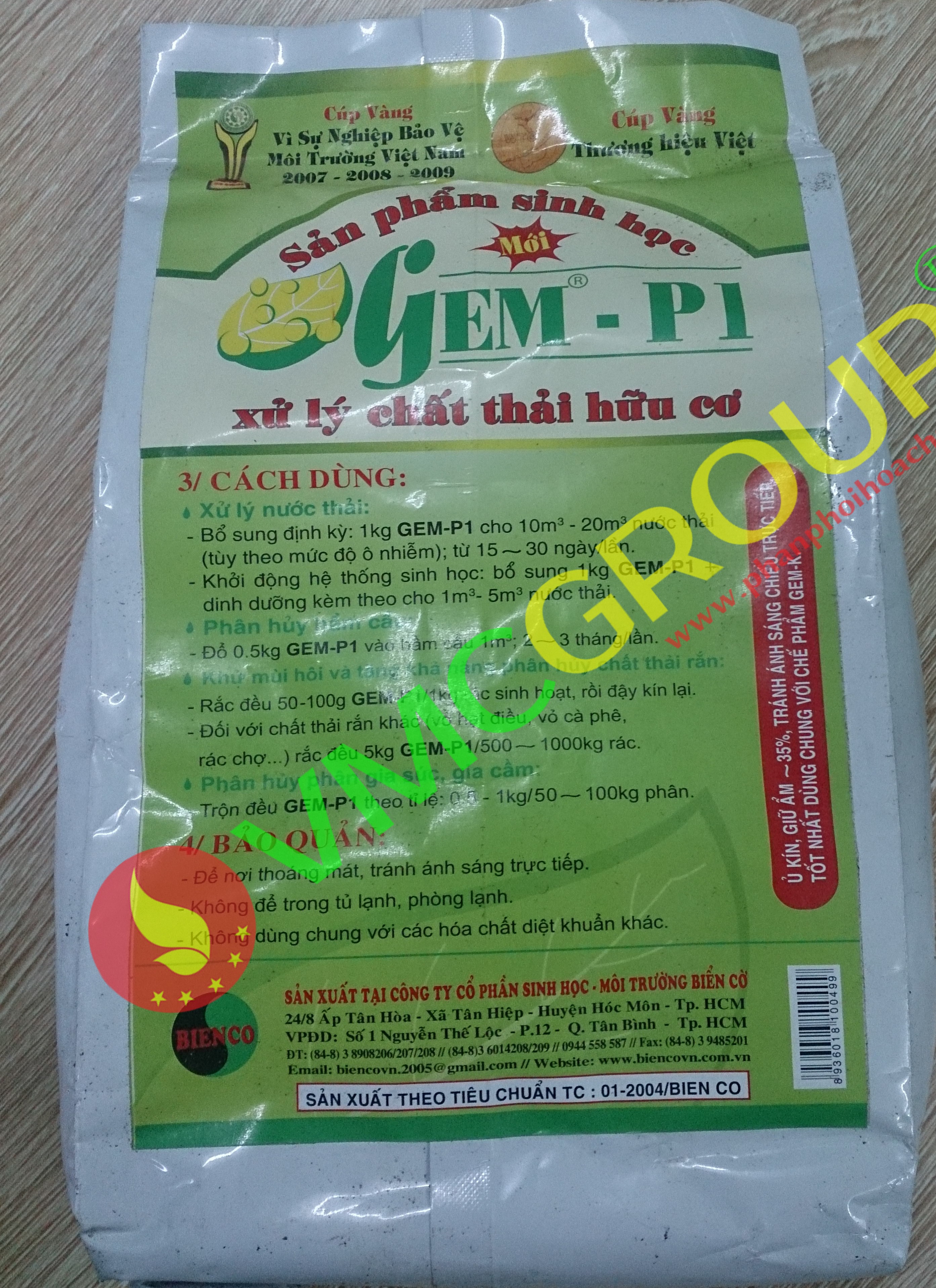 combo 2kg VMC- XỬ LÝ CHẤT THẢI - RÁC THẢI GEM P1