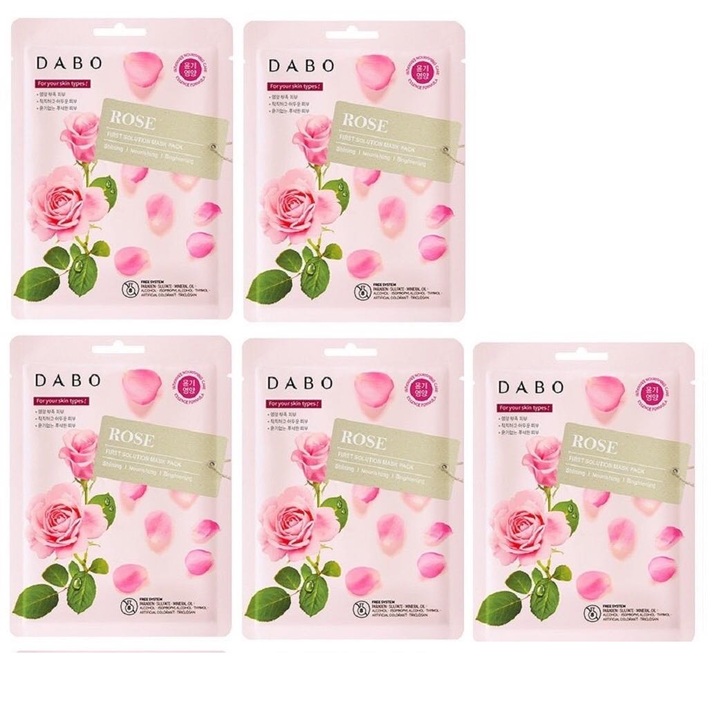 Bộ 10 miếng mặt nạ Hàn Quốc Tinh chất Hoa hồng - Dabo First Solution Mask Pack Rose