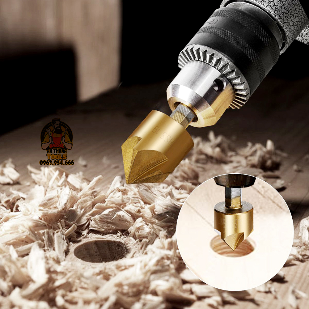 Bộ 6 Mũi Khoan Âm Vít Gỗ Phủ Titanium