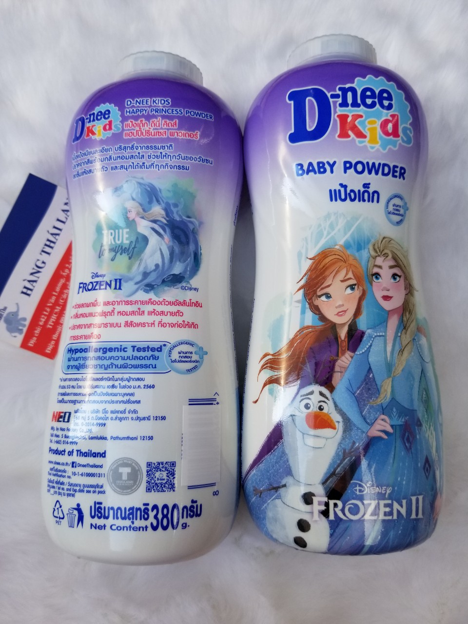 Combo 2 chai Phấn rôm Dnee 380gr Thái lan- Phấn Dnee màu tím
