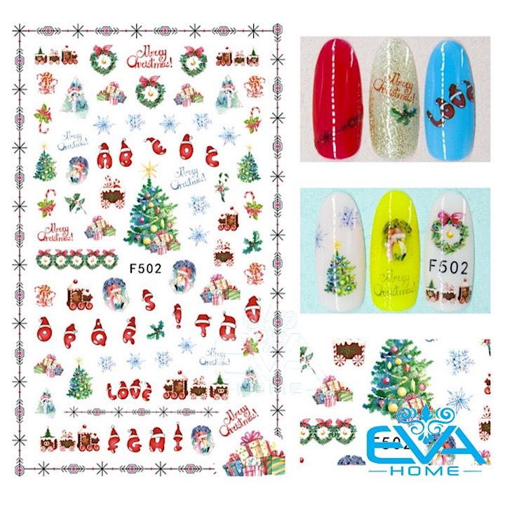 [HCM]Miếng Dán Móng Tay 3D Nail Sticker Tráng Trí Noel Giáng Sinh F502