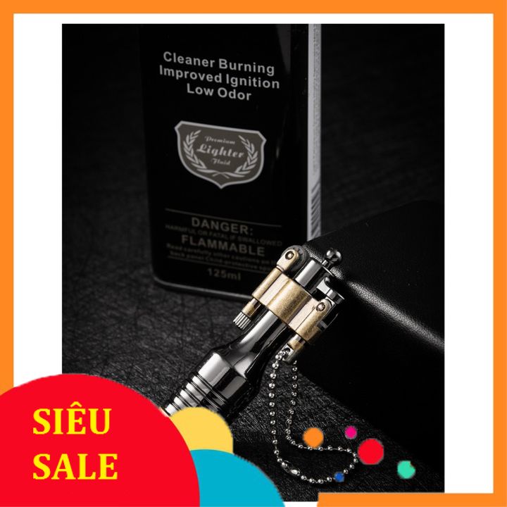 Bật lửa xăng đá kiêm móc khóa HY603 phong cách cổ điển
