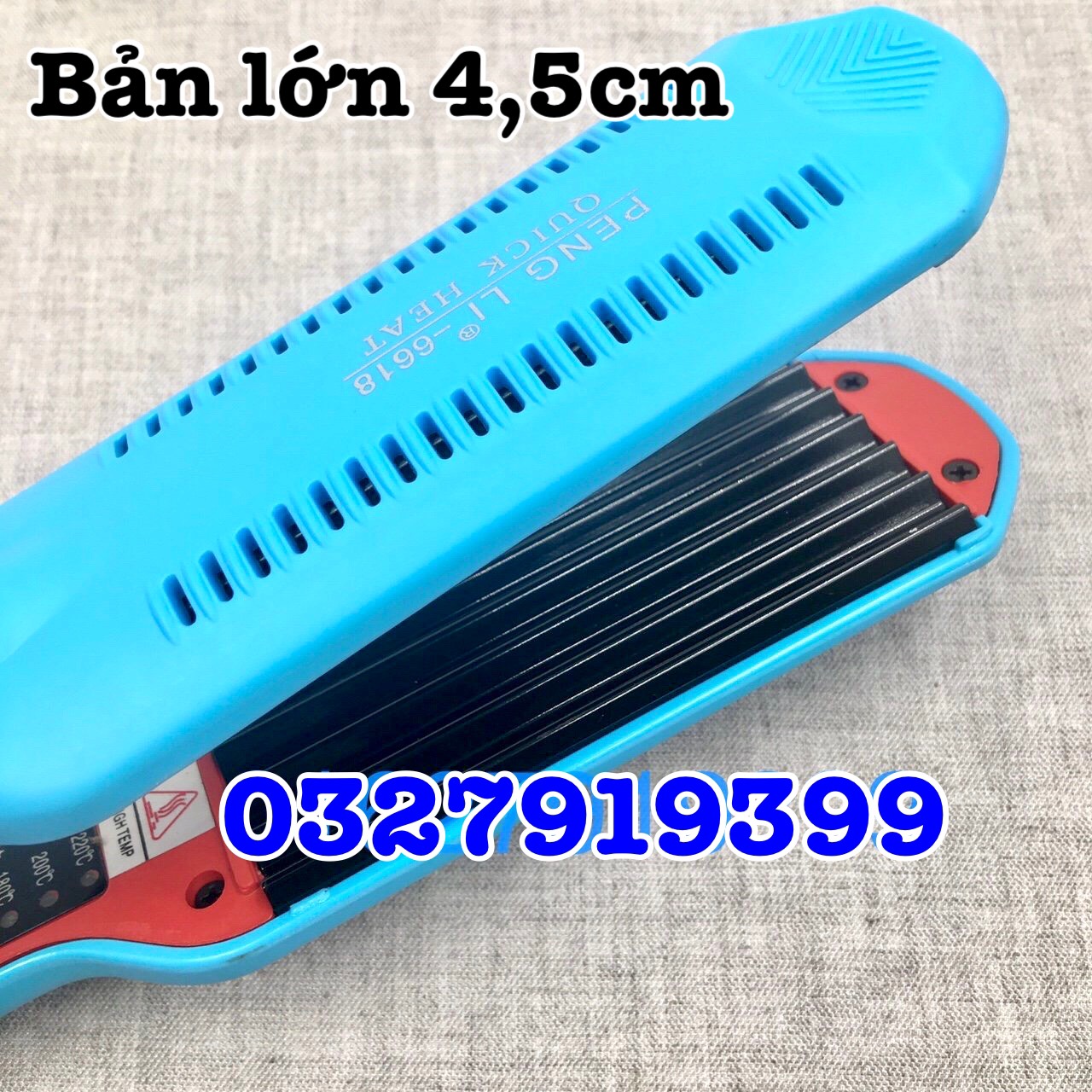 Máy Bấm Tóc Dập Xù Cao Cấp 6618 Chức Năng Duỗi Phồng Uốn Xoăn Nhanh Hiệu Quả Bề Mặt Ceremic Chống Dính An Toàn Tiết Kiệm Thời Gian Và Điện Máu Đen 26.5cm Gọn Nhẹ Dễ Thao Tác