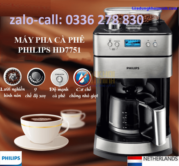 MÁY PHA CÀ PHÊ TỰ ĐỘNG PHILIPS HD7751