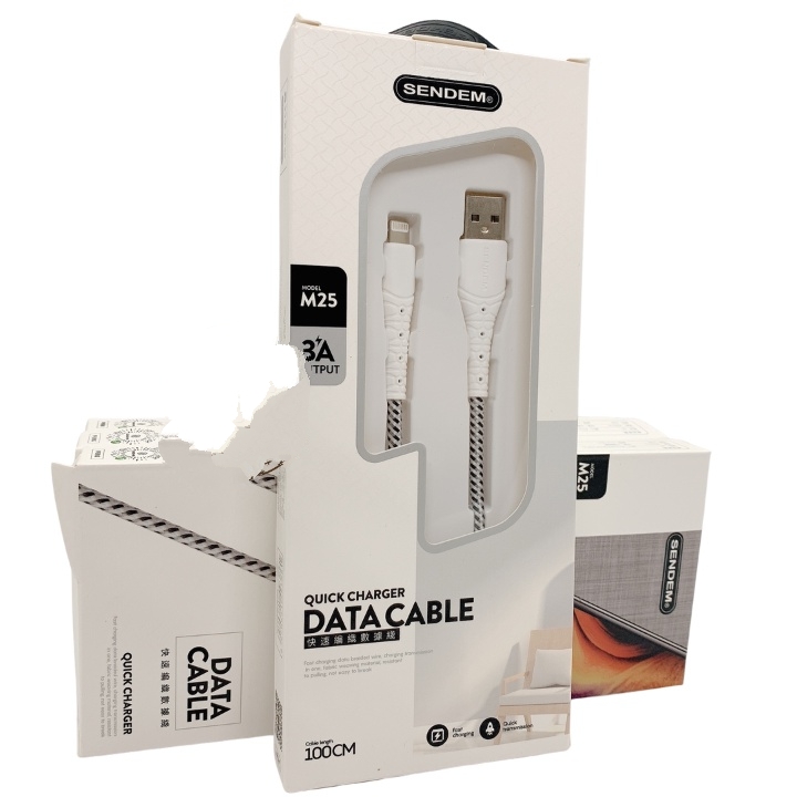 [SẠC NHANH] Cáp Dù Sac  Nhanh Sendem M25, Chân Lightning , Micro Usb,Dây Dù Chống Đứt
