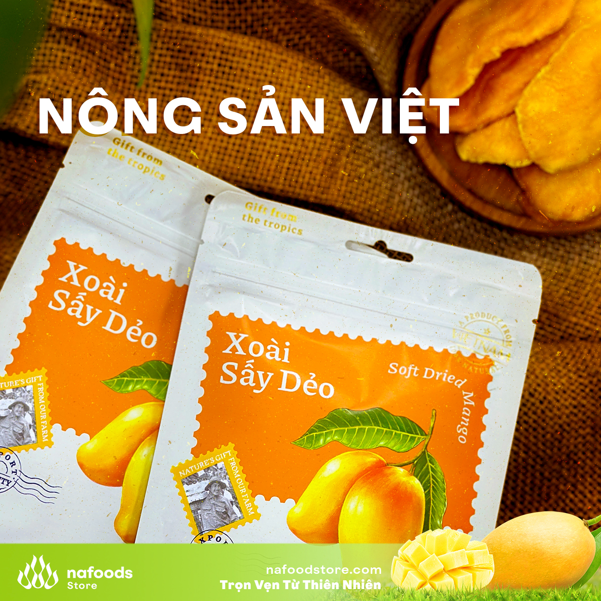 Xoài sấy dẻo 100gr Nafoods