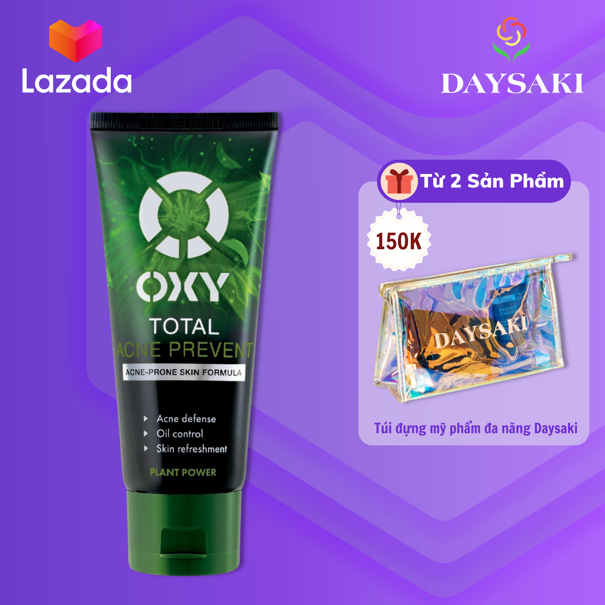 Oxy kem rửa mặt ngừa mụn, kiểm soát nhờn total acne prevent 100g