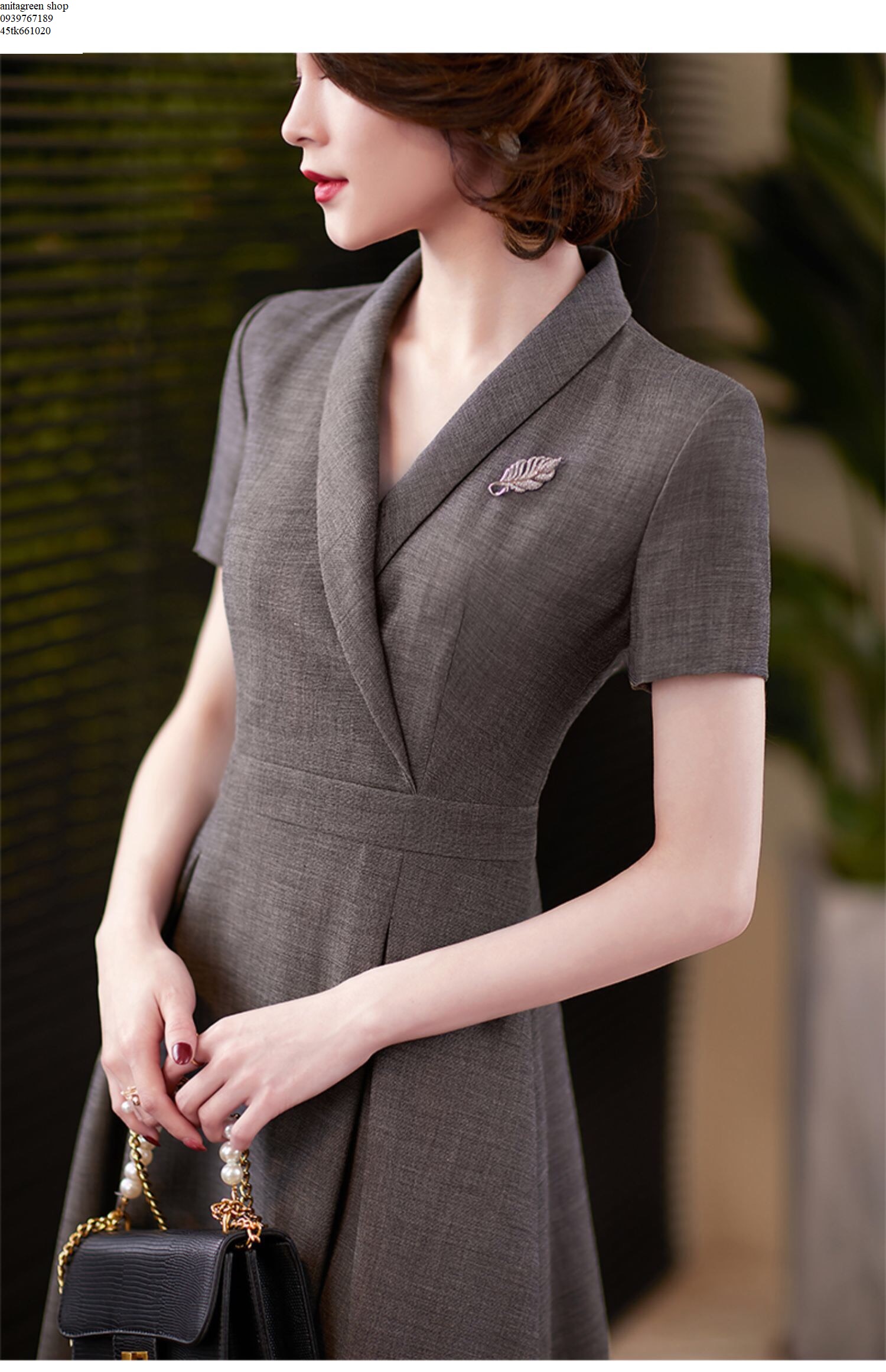 tk661020-ĐẦM XÒE CỔ VEST SANG TRỌNG