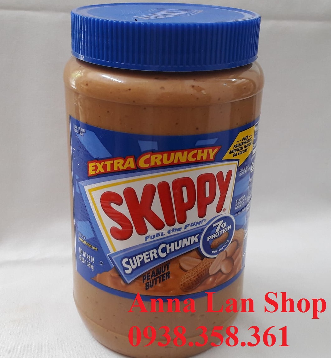 Bơ đậu phộng loại mịn Skippy Mỹ (1.360g)