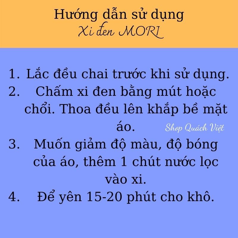 Xi đen áo da MORI, dung tích 500ml