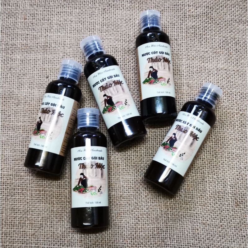 Nước Cốt Gội Đầu Thảo Mộc Nhung Mộc Handmade Chai 100ml