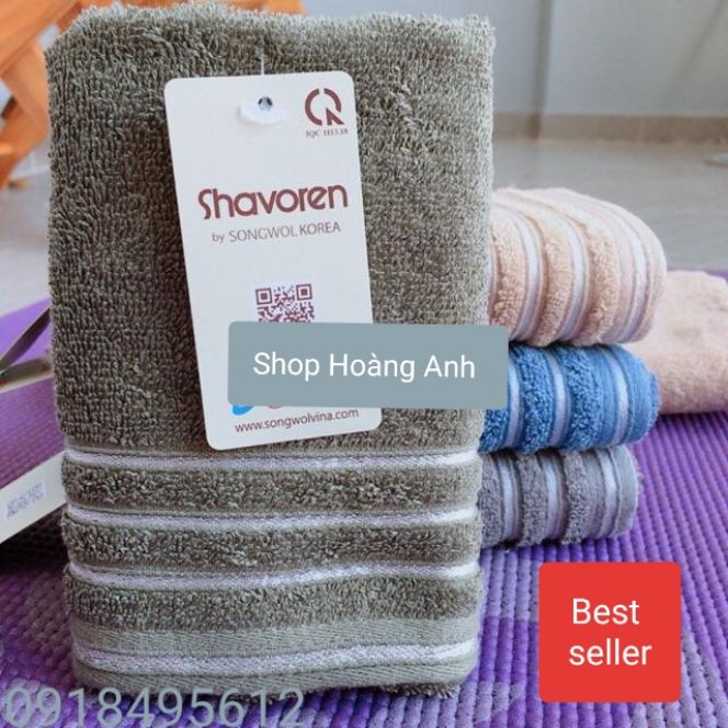 [HCM]Khăn mặt cao cấp Hàn Quốc Silver Line  màu xám đậm  30 x 45 cm 54 gram .