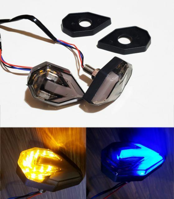 xi nhan xe may Xi Nhan Xe moto hv shop mùi tên Q 5 ( xanh  - vàng ) ( 1 cặp )