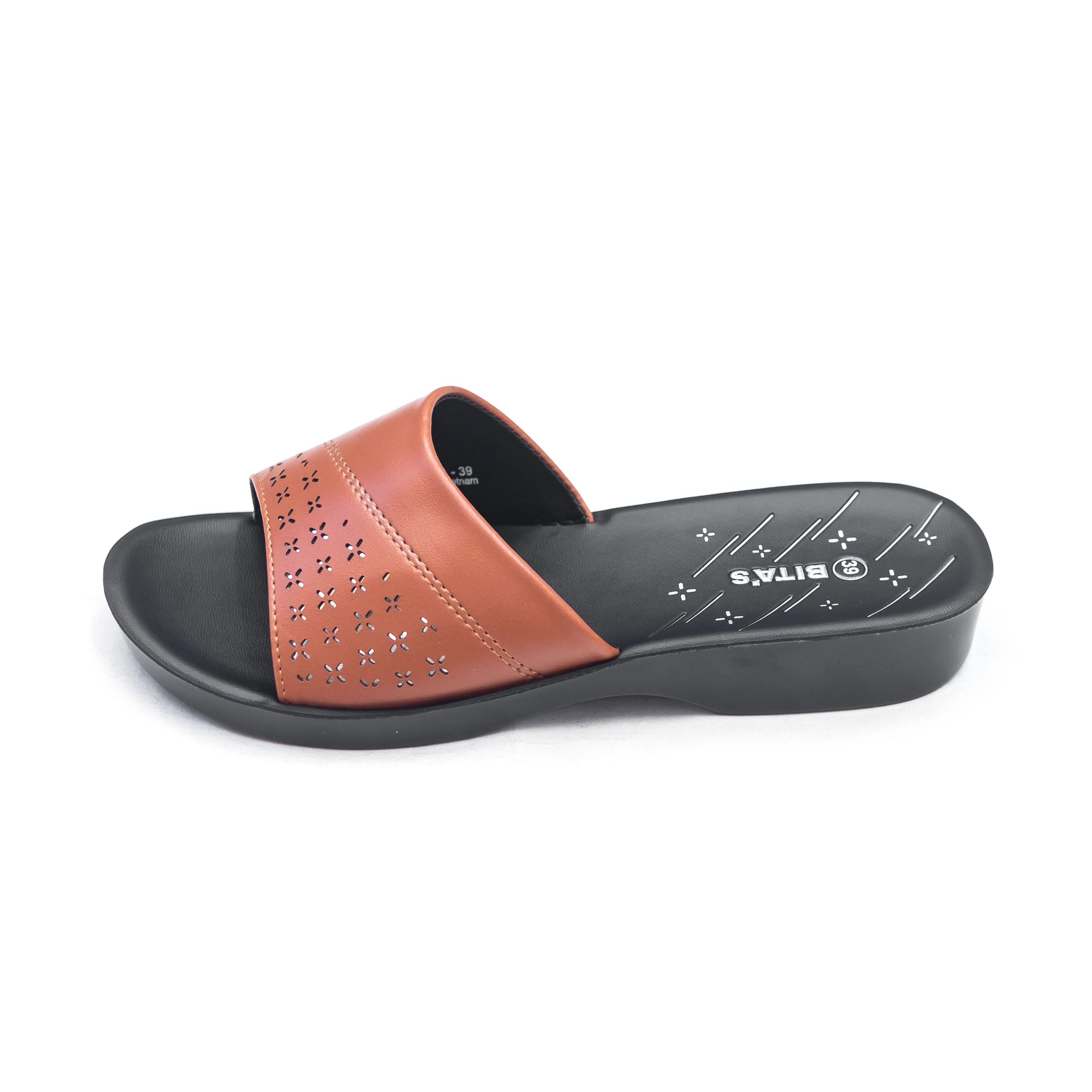 [Refund] Bita's Women's Low-Heel Sandals Dan.114 (Black + Red + Cream + Cow Gold) - Bitas