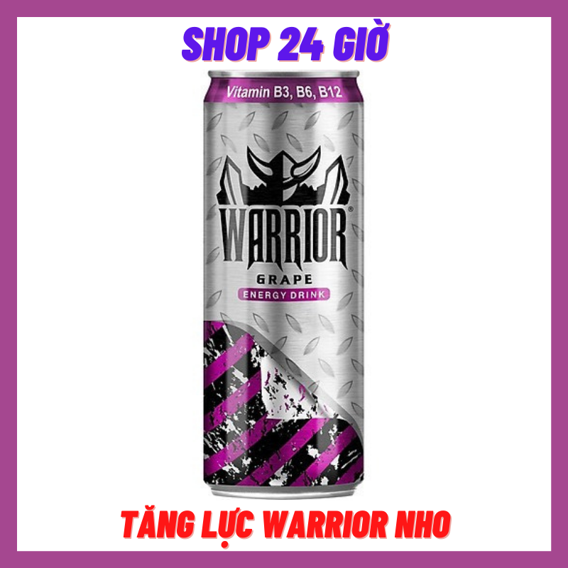 Nước Ngọt Warrior Nho Thái Lan 1 Lốc 6 Lon
