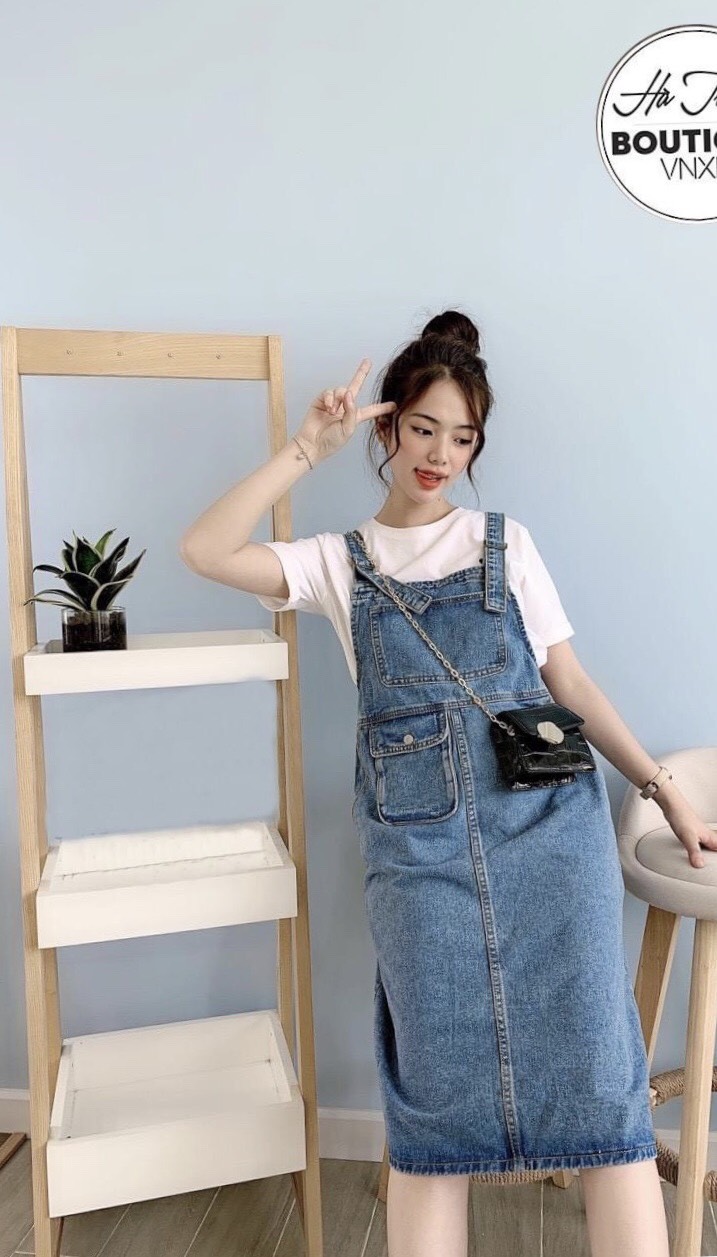 Váy yếm jeans bò thời trang NL099 - Quần yếm | ThờiTrangNữ.vn