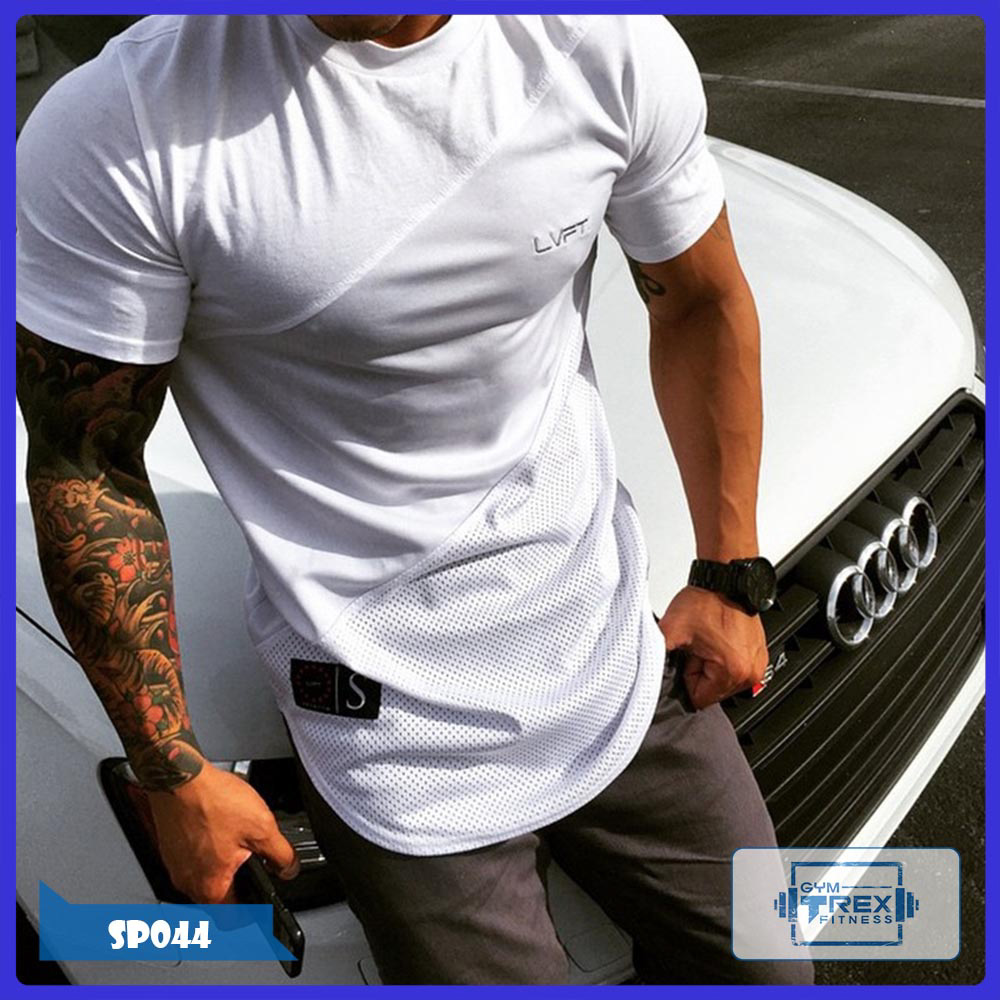 Áo gym nam LVFT Gym Trex SP044 - Áo nam tập gym thun cao câp co dãn tốt (Men T-Shirt,đồ tập quần áo gym,Áo thun phông, thể dục,thể hình, tạ, Fitness)