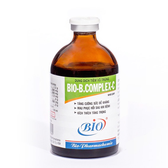 Bio b complex c 100ml tăng cường đề kháng, mau phục hồi trên vật nuôi.