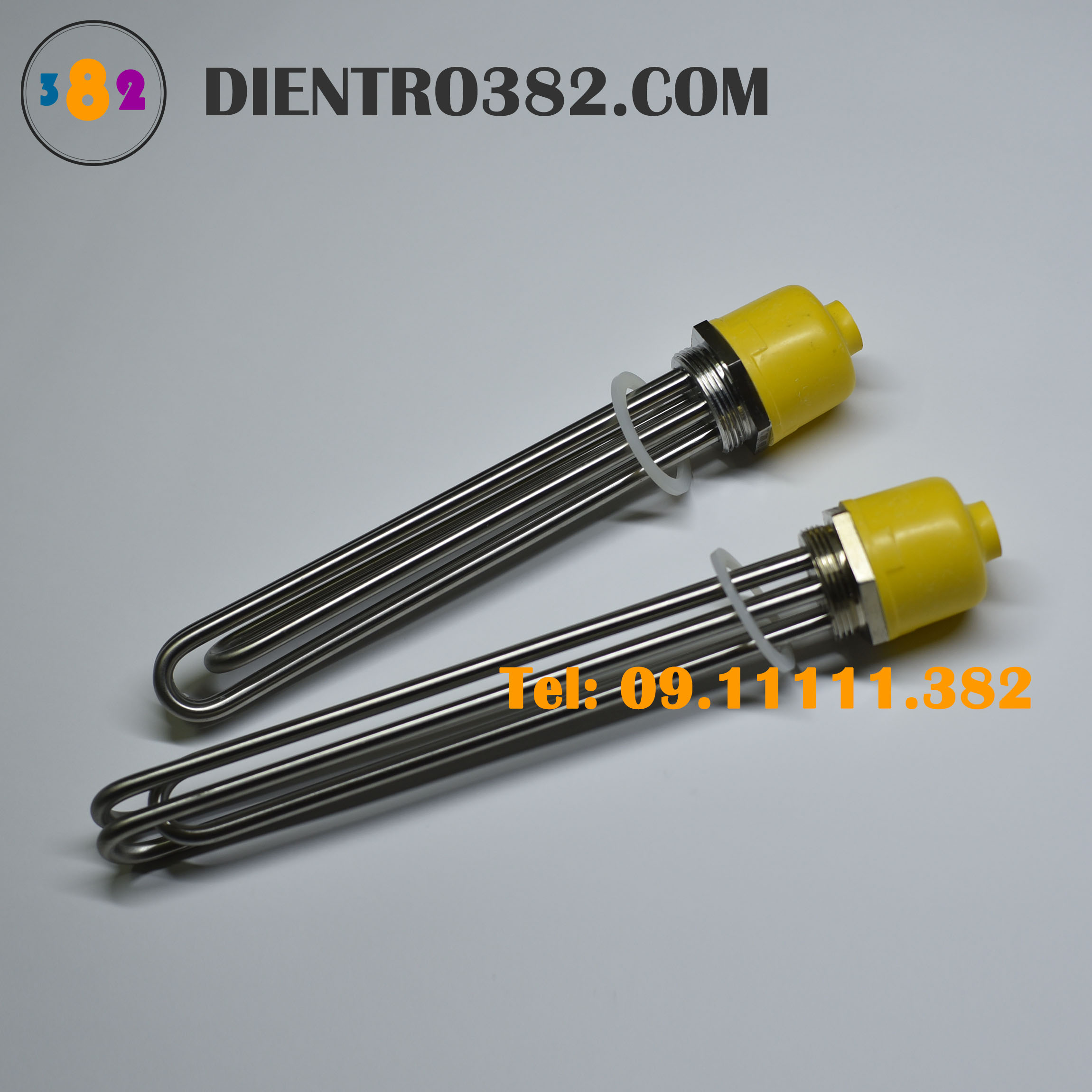 Điện trở củ ren phi 48, thanh nhiệt phi 48 inox 304 - điện trở 382