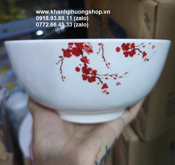 bộ 06 chén sứ hoa đào - chén sứ hoa đào