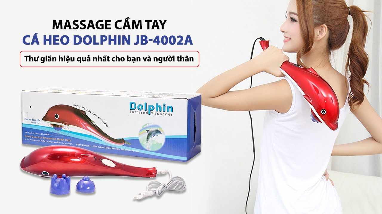 Máy Massage Cầm Tay Cá Heo 3 Đầu Loại Lớn Cao Cấp