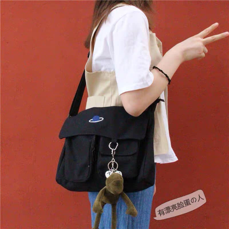 Túi bì thư nhiều ngăn vừa a4 ulzzang (có sẵn, hình thật, không kèm móc khoá)
