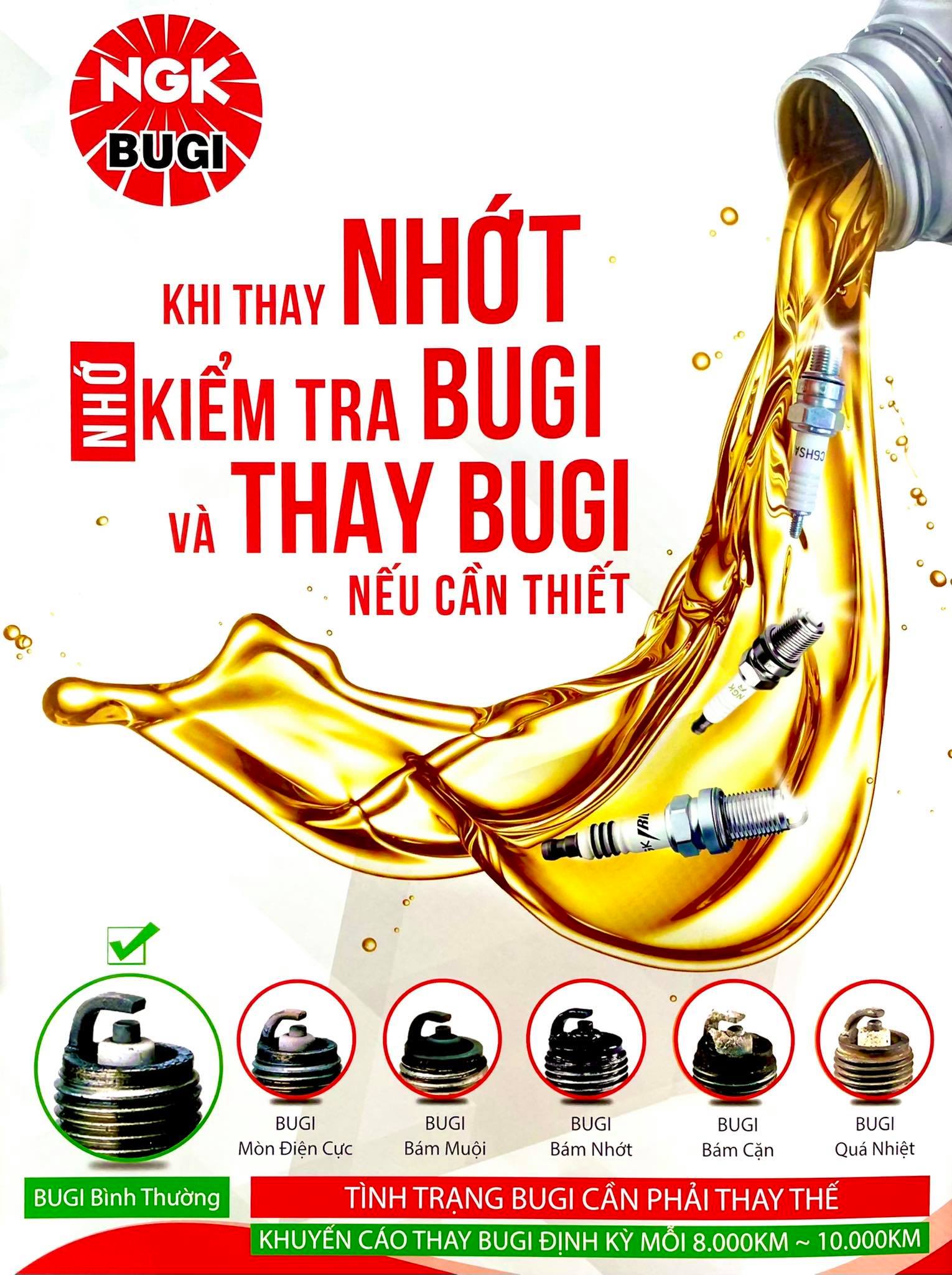 [CHÍNH HÃNG 100%] - Bugi NGK dòng BẠCH KIM cho XE MÁY