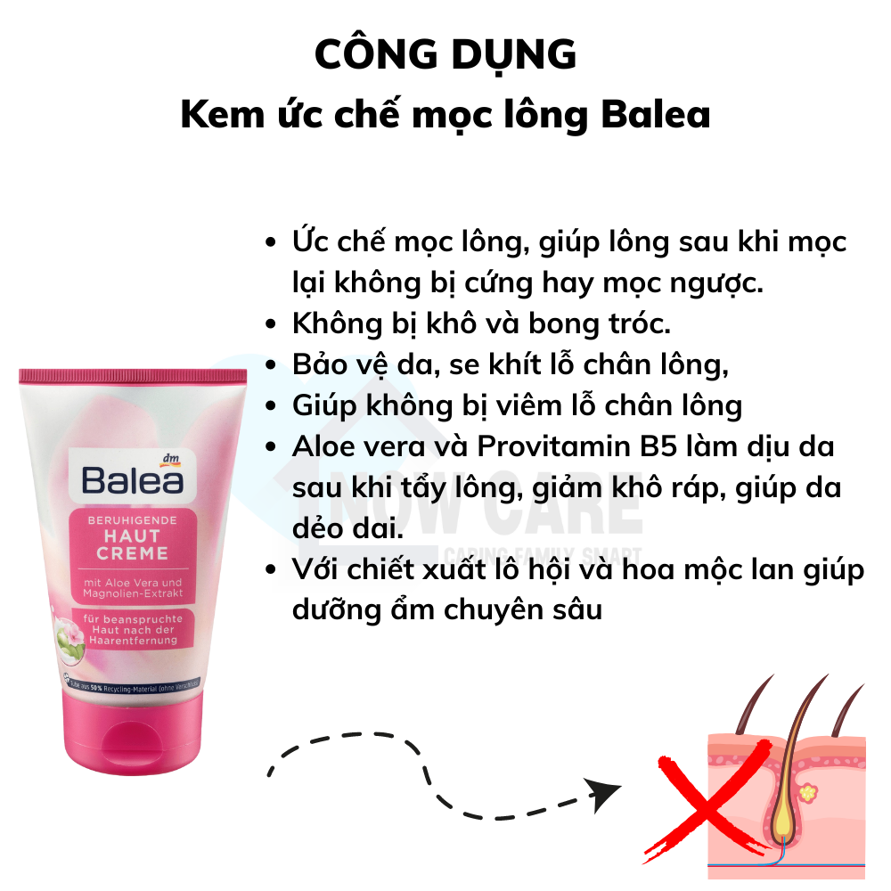 Kem ức chế mọc lông Balea Đức tuýp 125ml