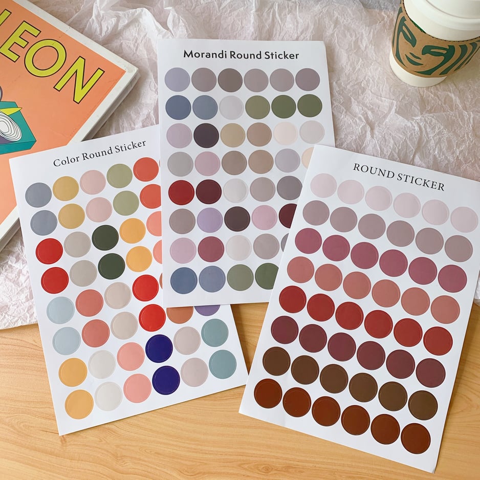 48 Sticker Chấm Tròn trang trí sổ tay planner