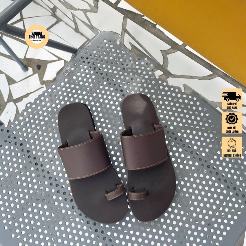 [MIỄN PHÍ SHIP]Dép sandal xỏ ngón nữ nam cao cấp full da Dép sỏ ngón (ẢNH THẬT 100%) Đen/Nâu Full size 30-44 Nam nữ SANDALTHOITRANG