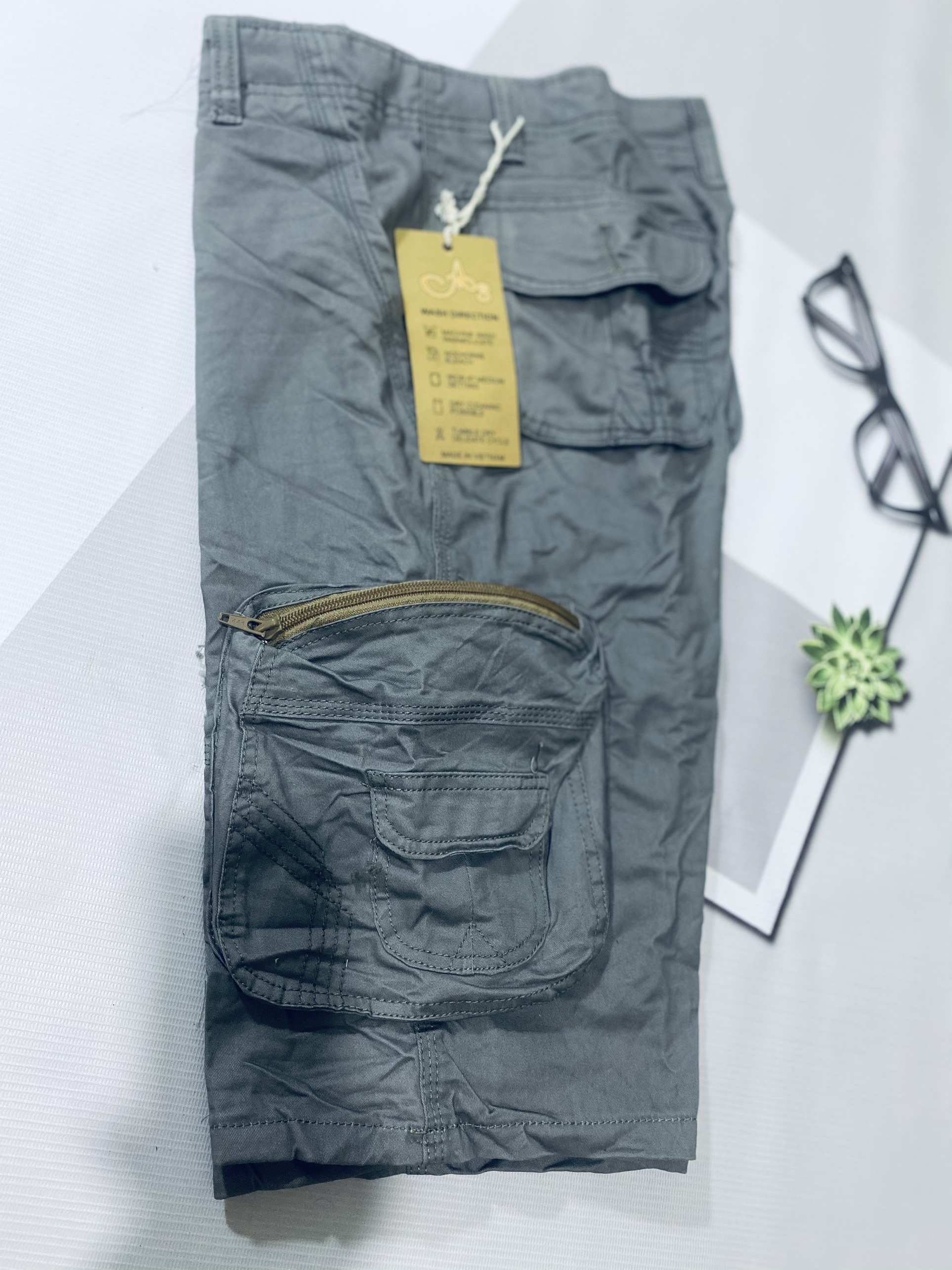Quần Short Kaki Túi Hộp Nam - Đủ Size