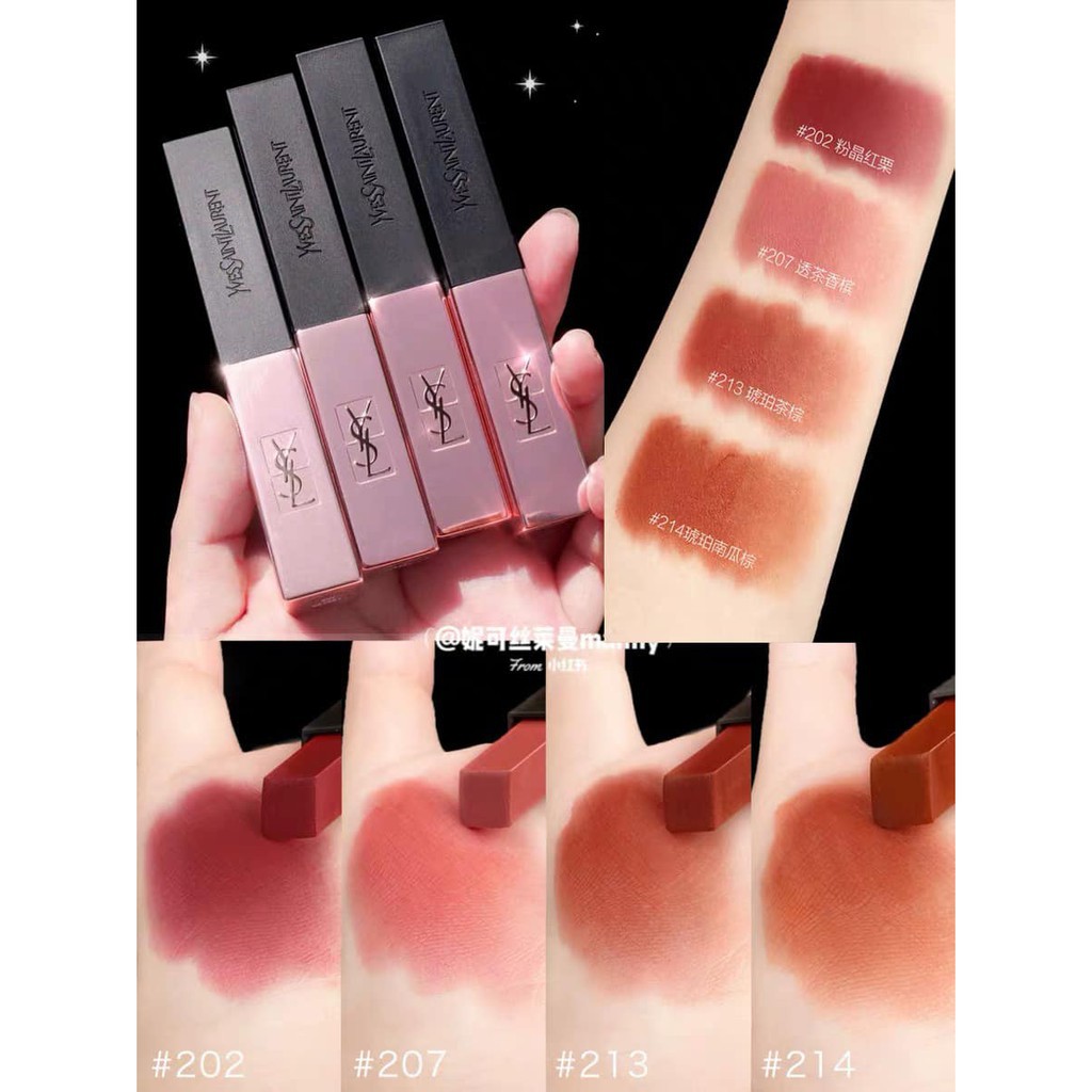 [HCM][New] Son Lì Ysl The Slim Glow Matte Lipstick (Sẵn Các Màu)