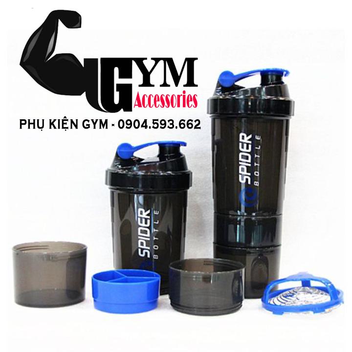 Bình lắc 3 ngăn bình nước tập gym Spider Bottle
