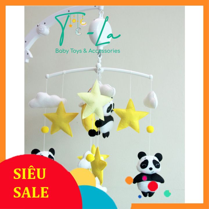Treo nôi đen trắng handmade hình gấu trúc