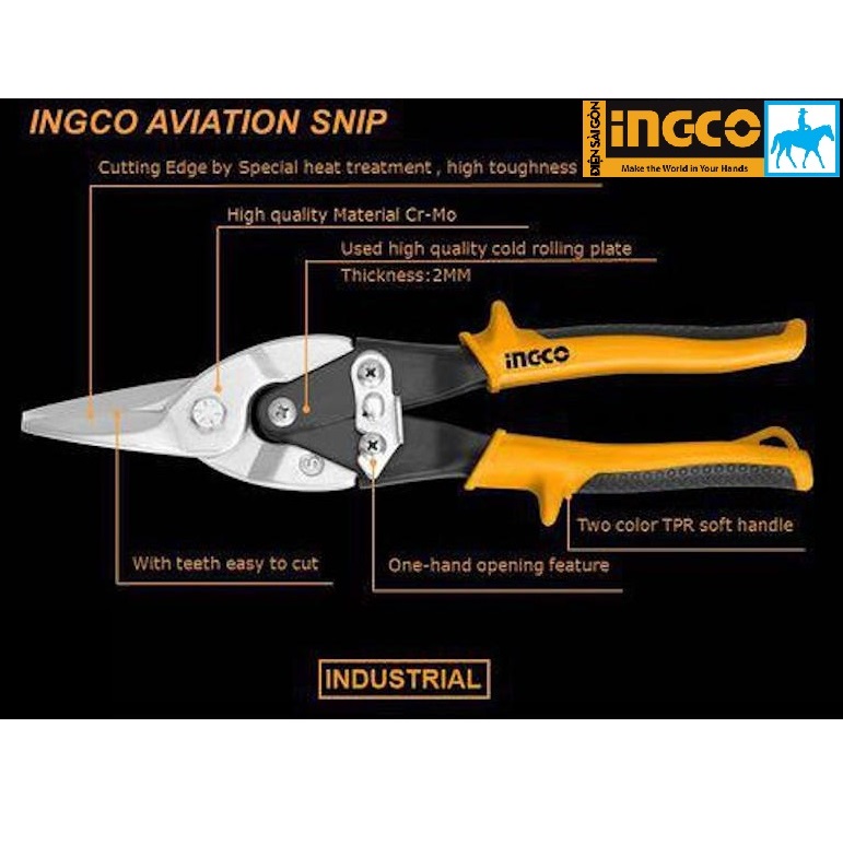 Kéo cắt tôn thẳng 10inch INGCO HTSN0110S
