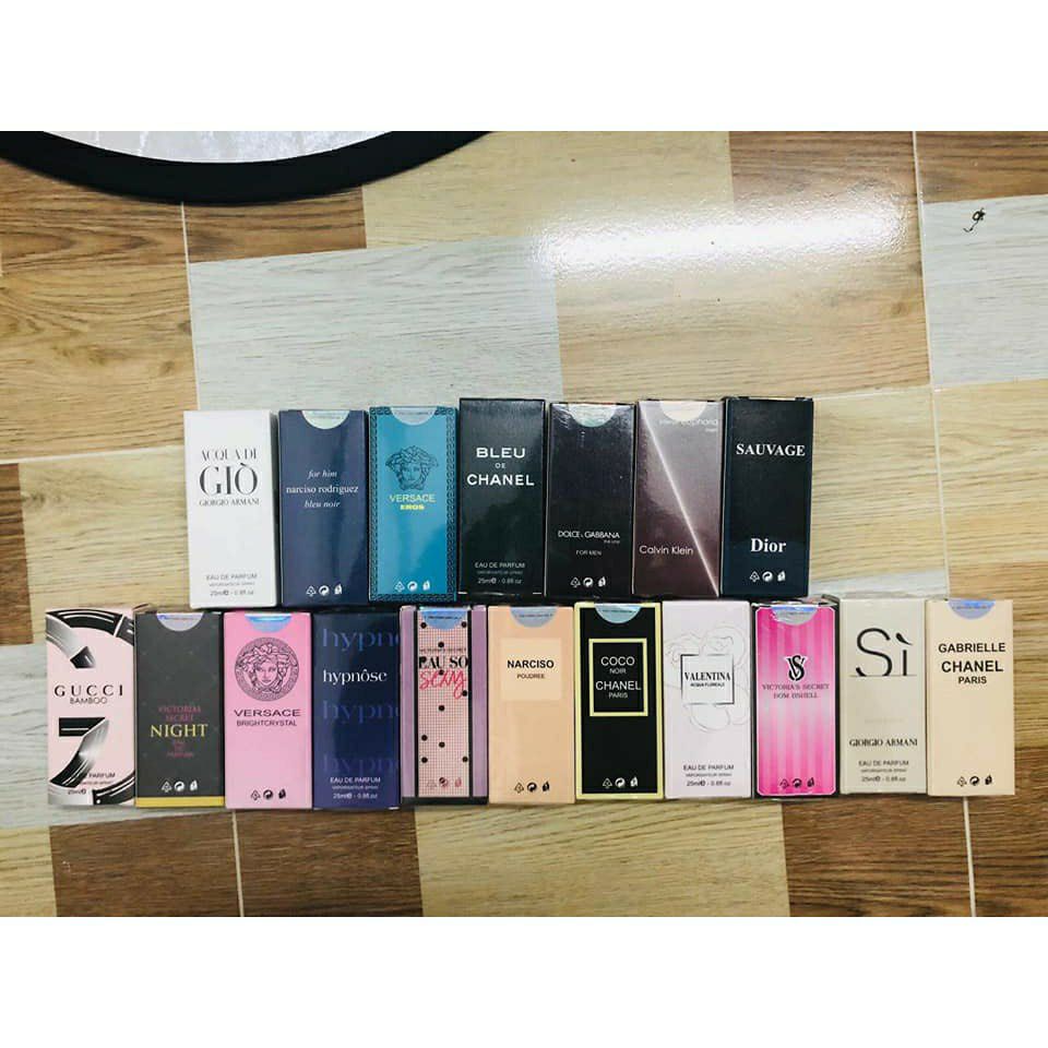 [HCM]Bộ Test 18 Chai Tinh Dầu Nước Hoa Pháp Hparfum [ 11 Mùi Nữ - 7 Mùi Nam]