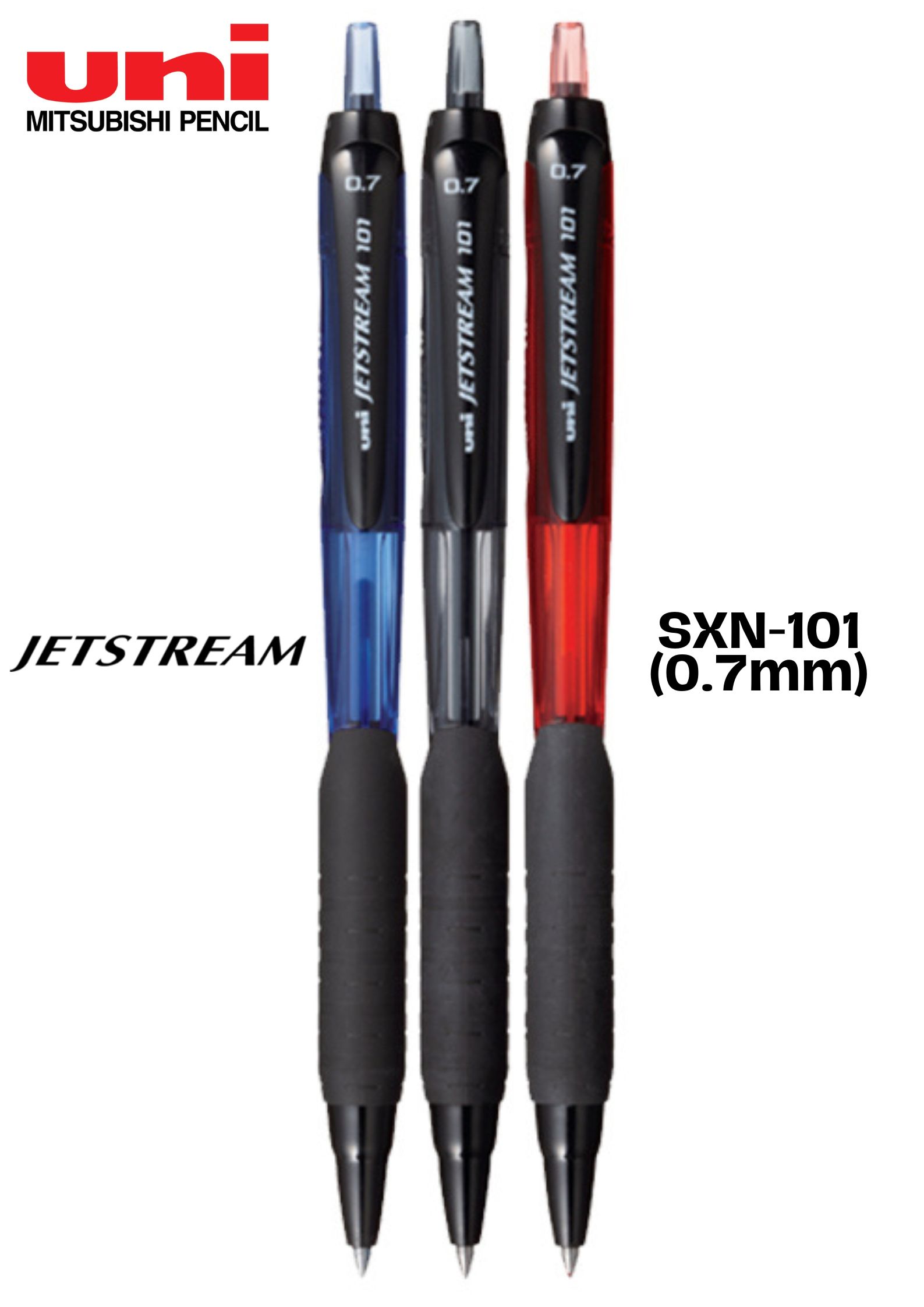 Bút bi bấm mực UNI SXN-101 (0.5mm, 0.7mm) / SXN-101FL PASTEL (0.5mm) Jetstream - Bút bi Nhật Bản