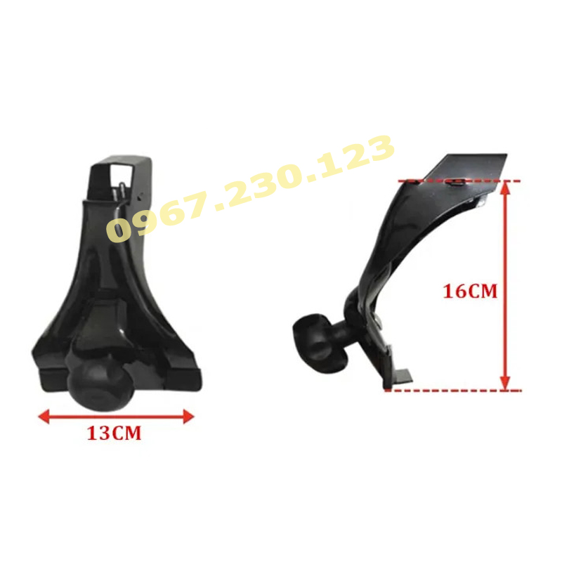 Chân giá nóc ô tô gắn 2 cây ngang chở hàng trên nóc xe hơi