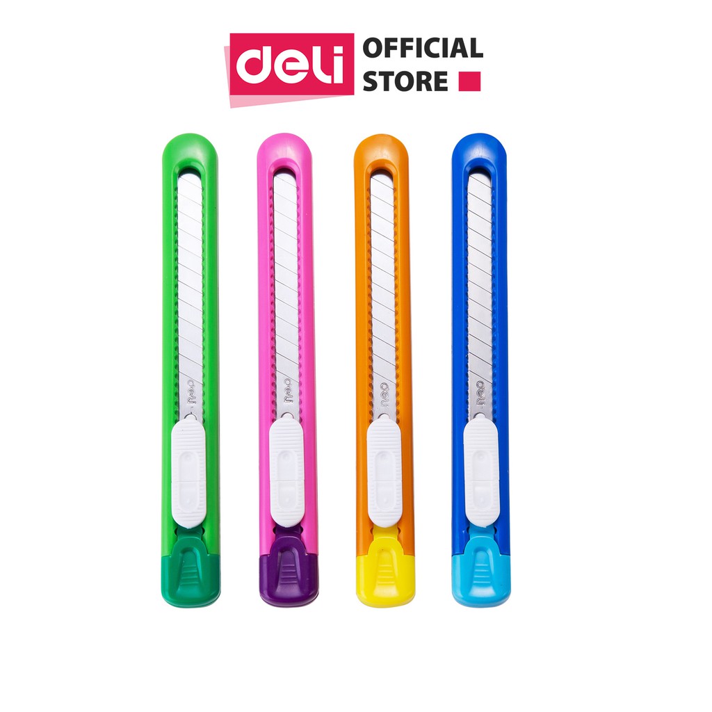 Dao rọc giấy deli, cỡ nhỏ, loại 13 lưỡi tách rời - 1 cái màu ngẫu nhiên - e2054