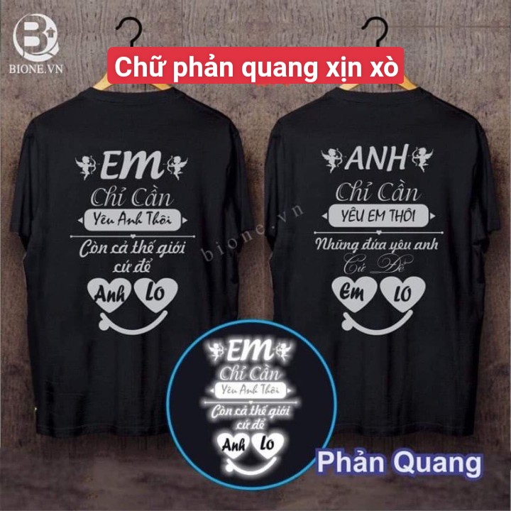 ÁO ĐÔI CHỮ PHẢN QUANG CỰC DỄ THƯƠNG (2 mẫu)