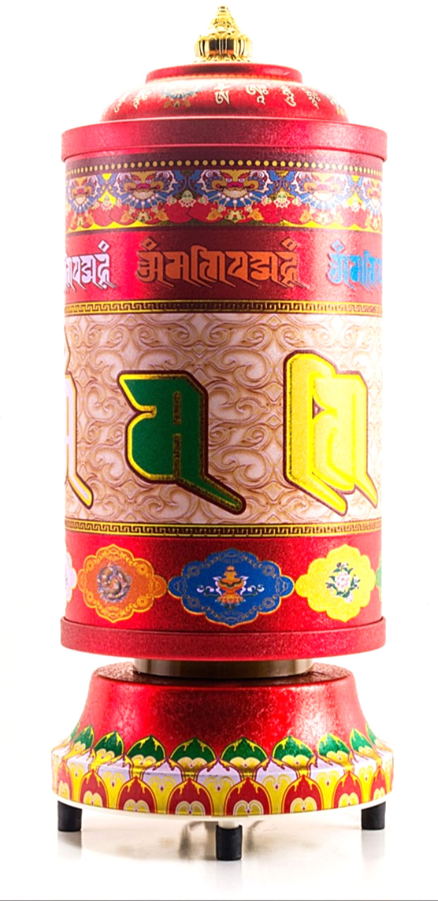 Kinh Luân Điện Trung Có Nhạc Đỏ Vàng Tây Tạng 30x14cm